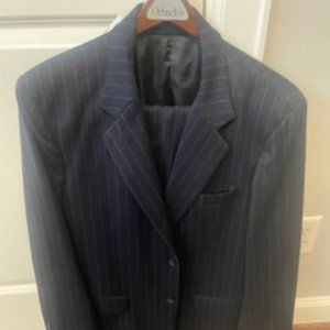 2 piece suit. Navy Pinstripe - Custom made in New Delhi